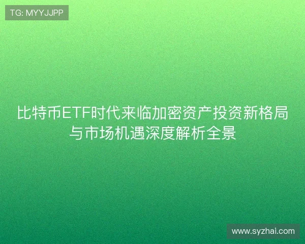 比特币ETF时代来临加密资产投资新格局与市场机遇深度解析全景